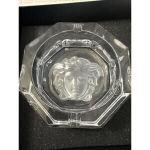Versace × Rosenthal Medusa Lumiere Ash Tray 13cm crystal glass Rare NIB